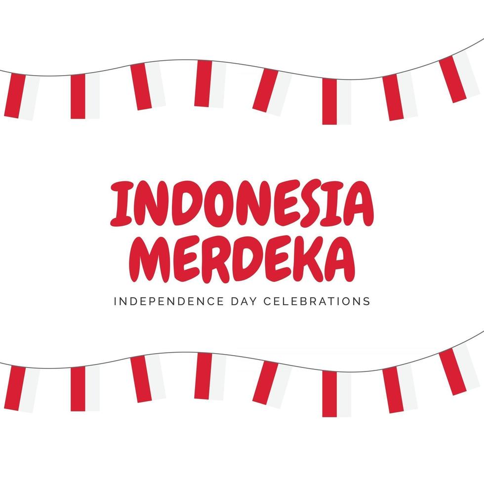 Plantilla de banners del día de la independencia de Indonesia. vector