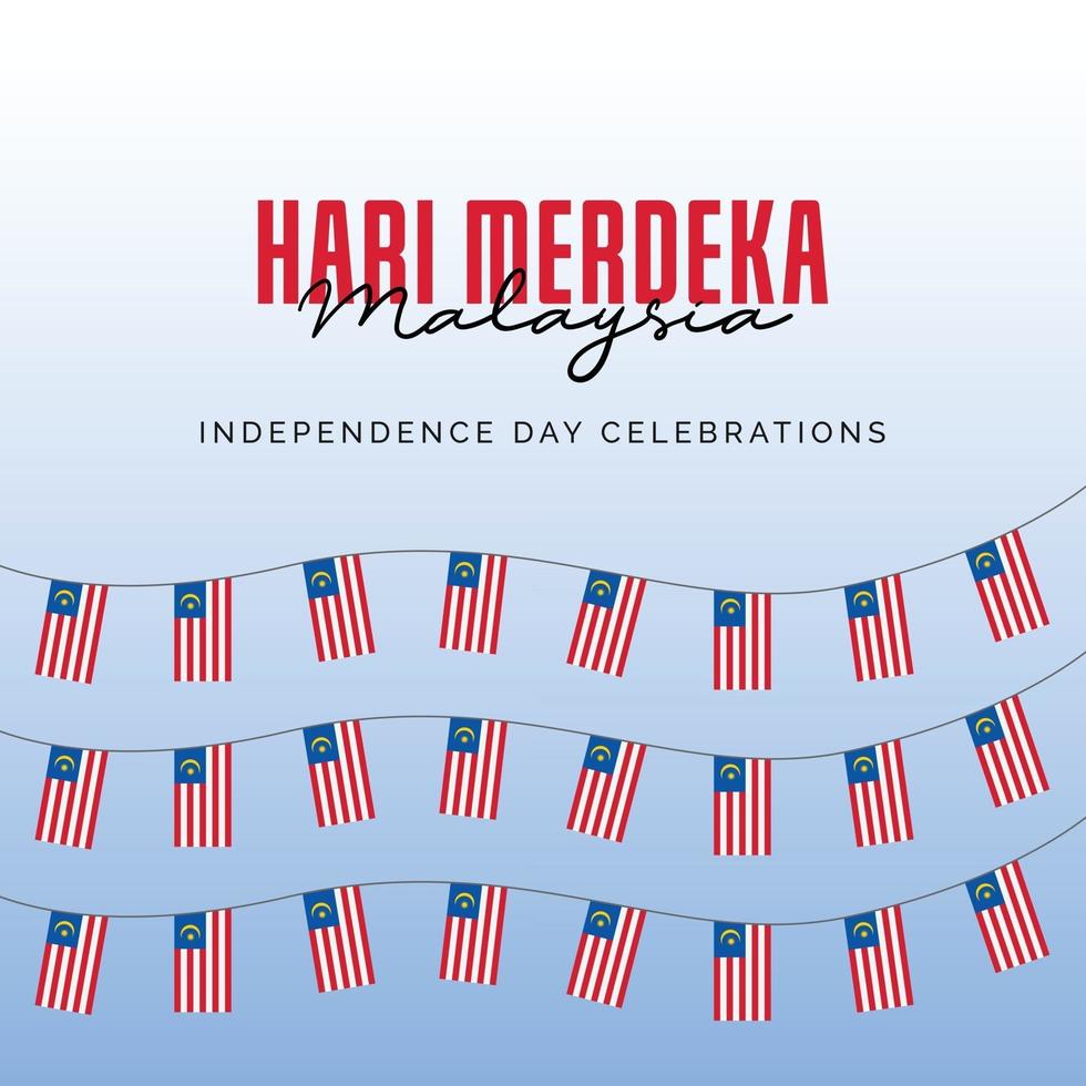 Malaysia independence day banners template. Design with national flag. vector