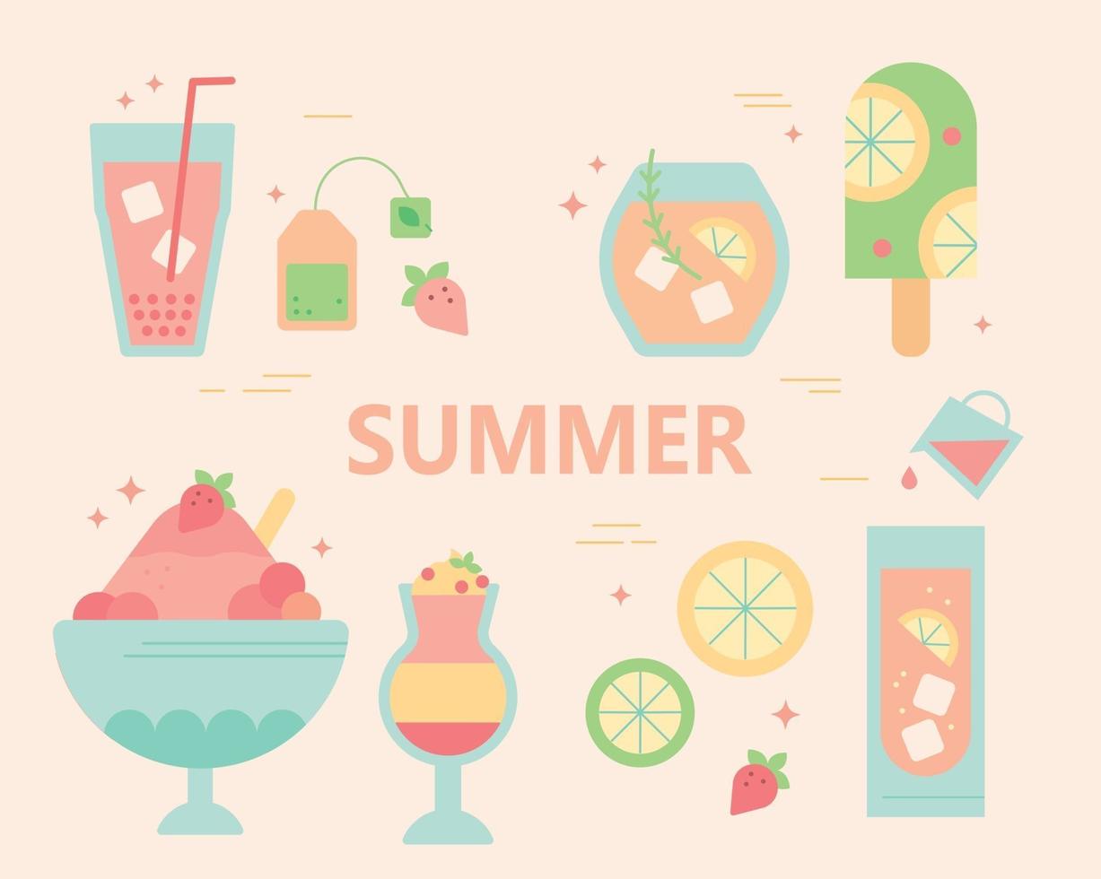 Summer food menu vector