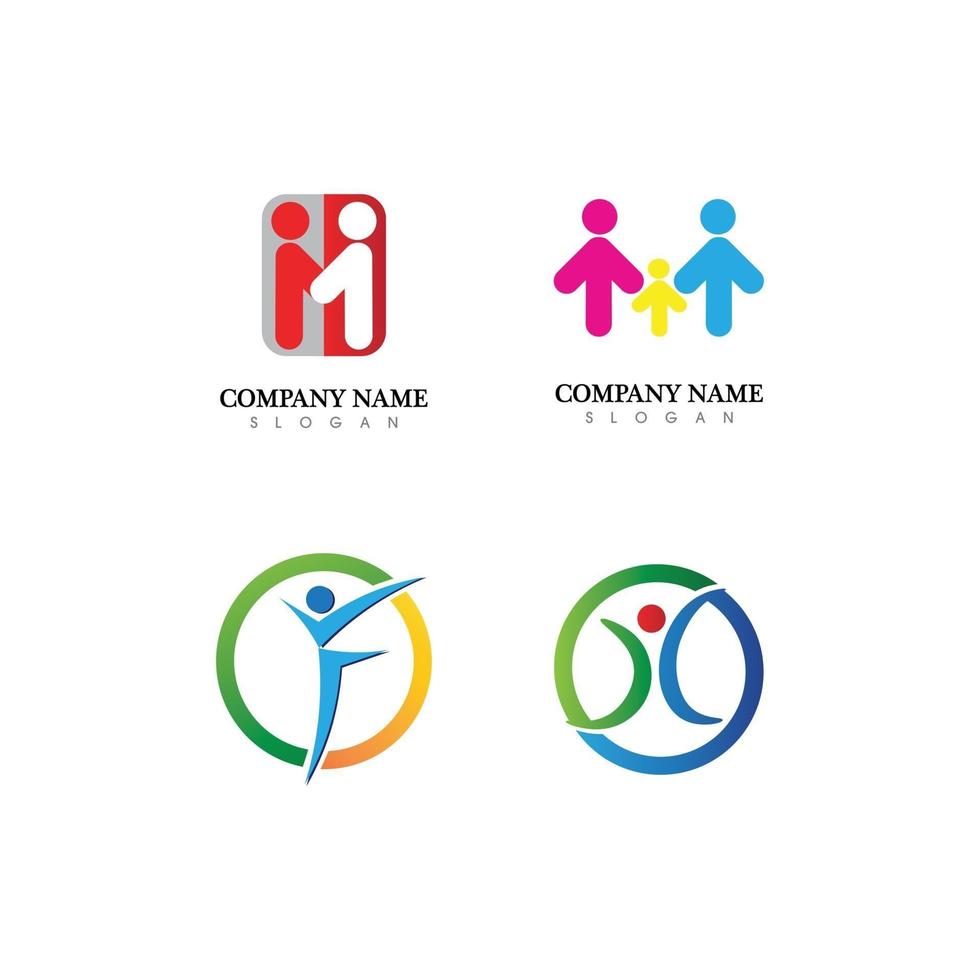 logotipo de personas, equipo, éxito, vector de logotipo empresarial de personas e ícono familiar