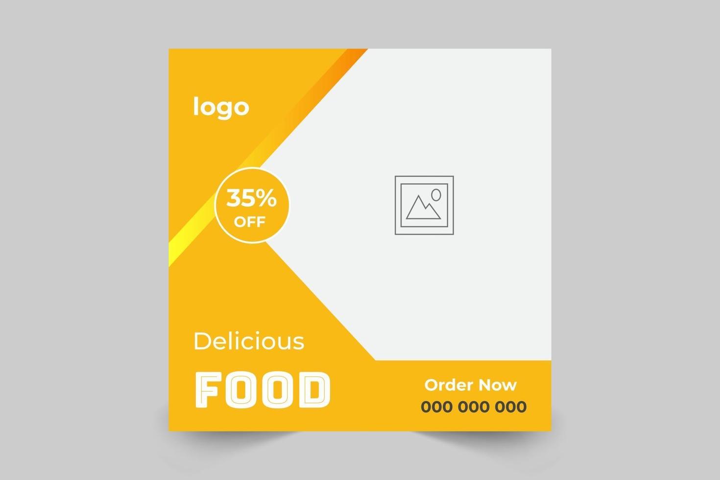 Restaurant banner post template vector for your business