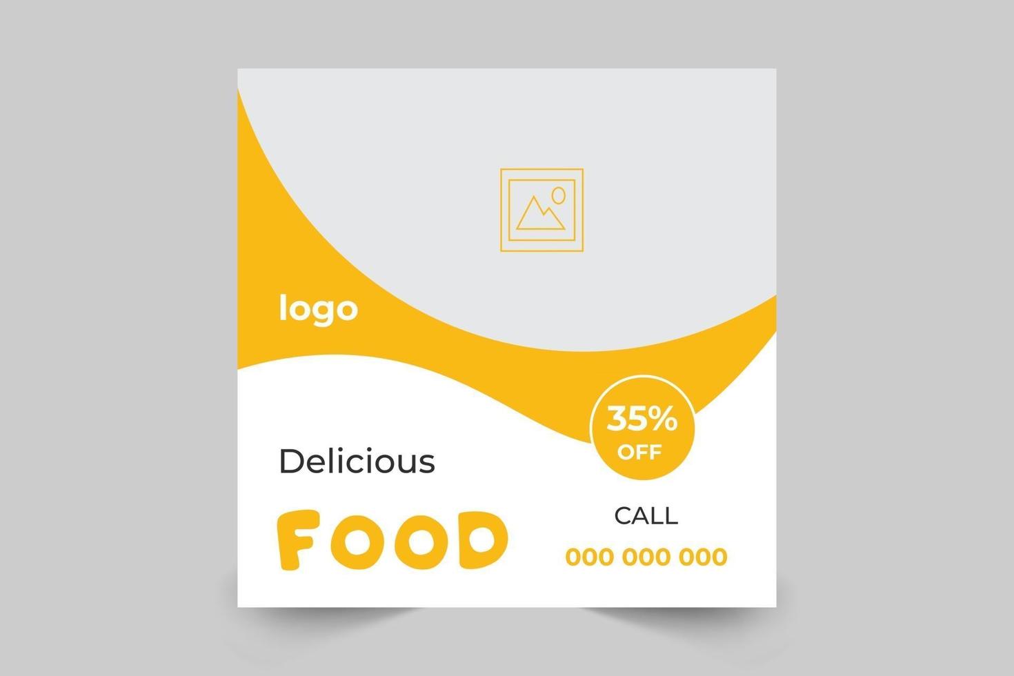 vector de plantilla de publicación de banner de restaurante para sus servicios de comida