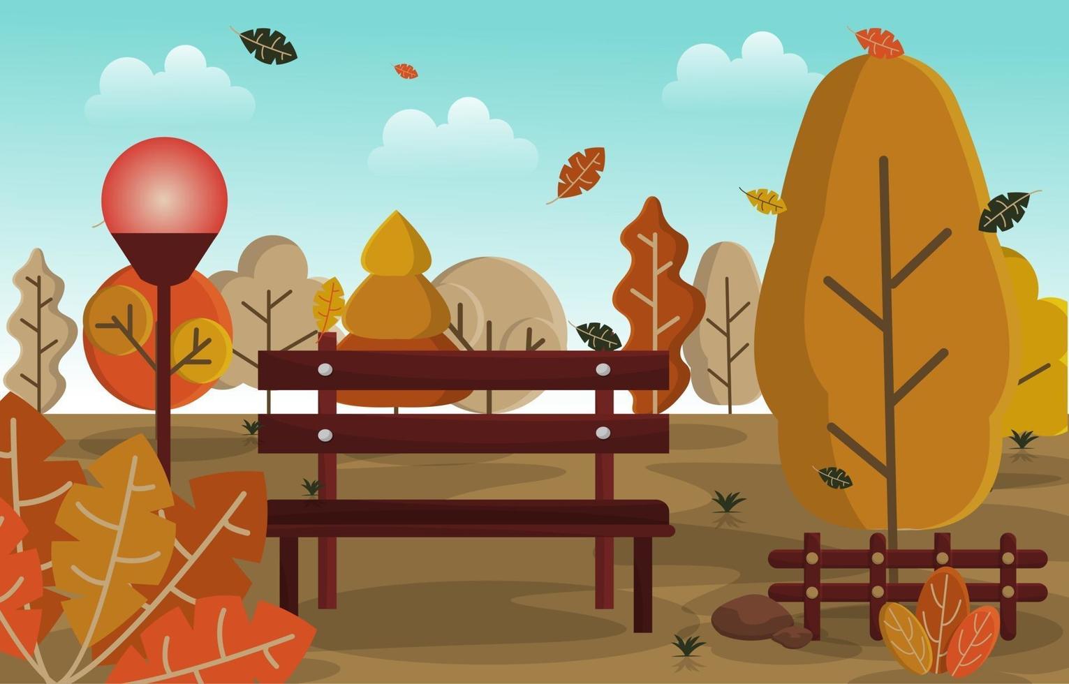 Autumn Fall Season Countryside Park Nature Landscape vector