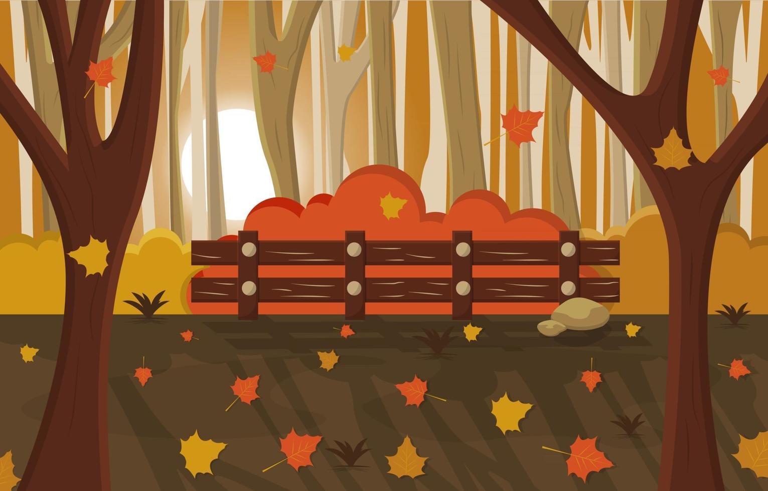 otoño temporada de otoño campo parque naturaleza paisaje vector