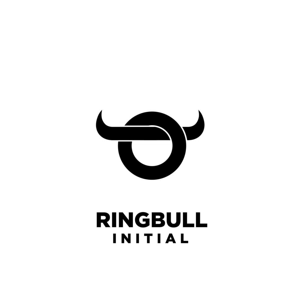 ring bull horn head ring nose initial letter o vector