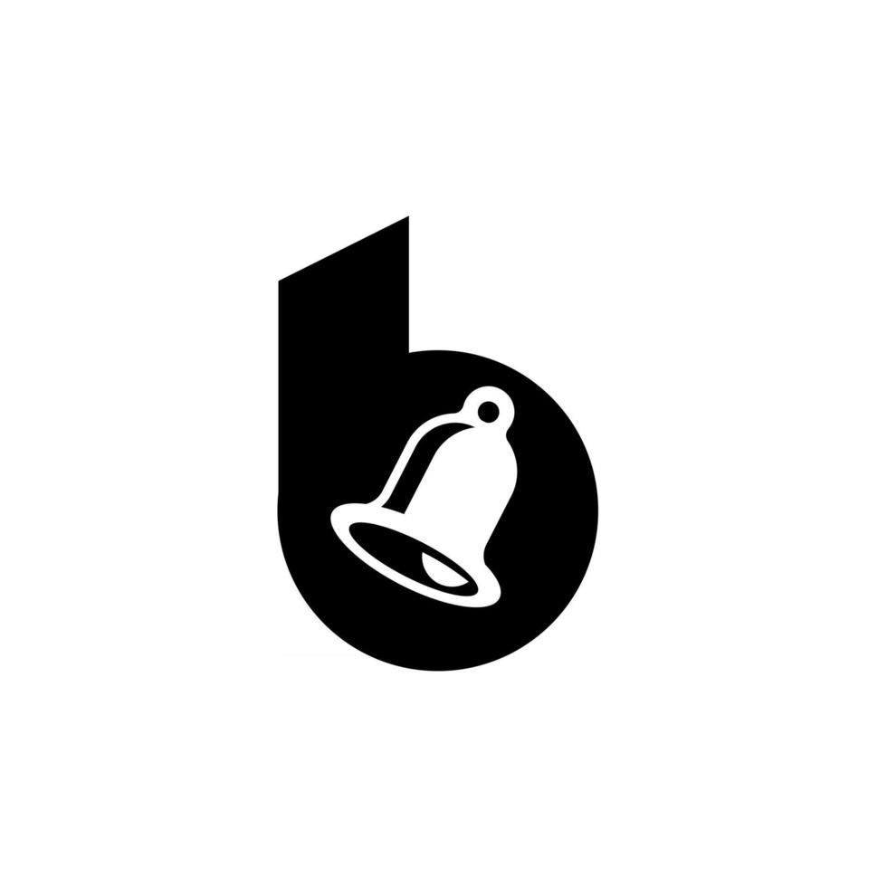 bell with initial letter b vector black logo icon illu