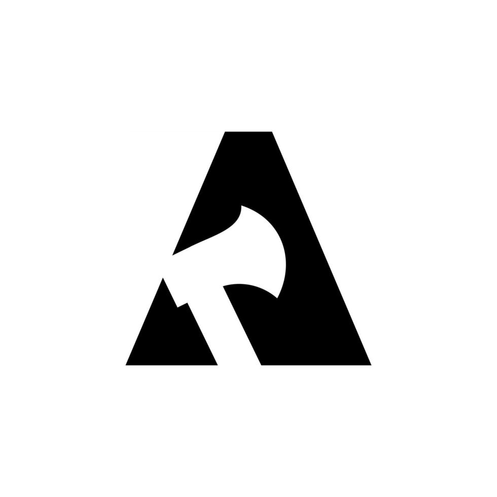 letra mayúscula a con concepto de logotipo inicial de ax vector