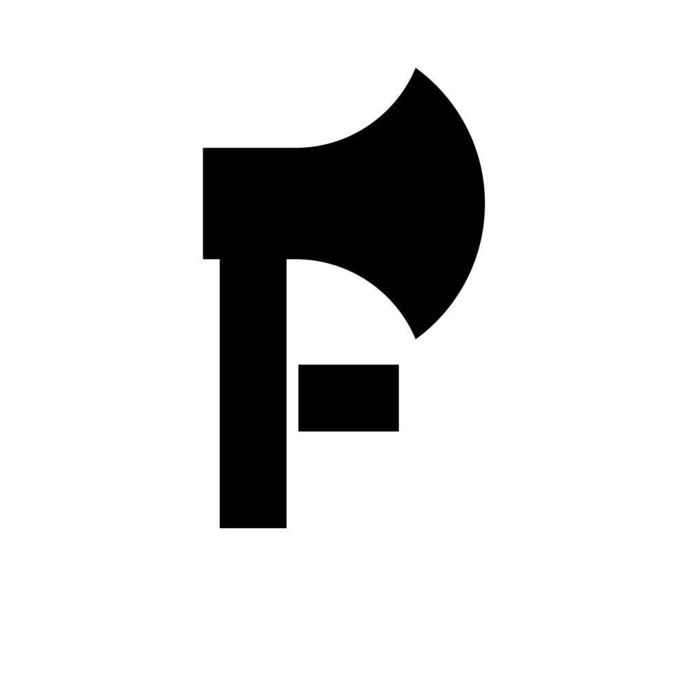 capital letter F with ax initial black logo concept vector
