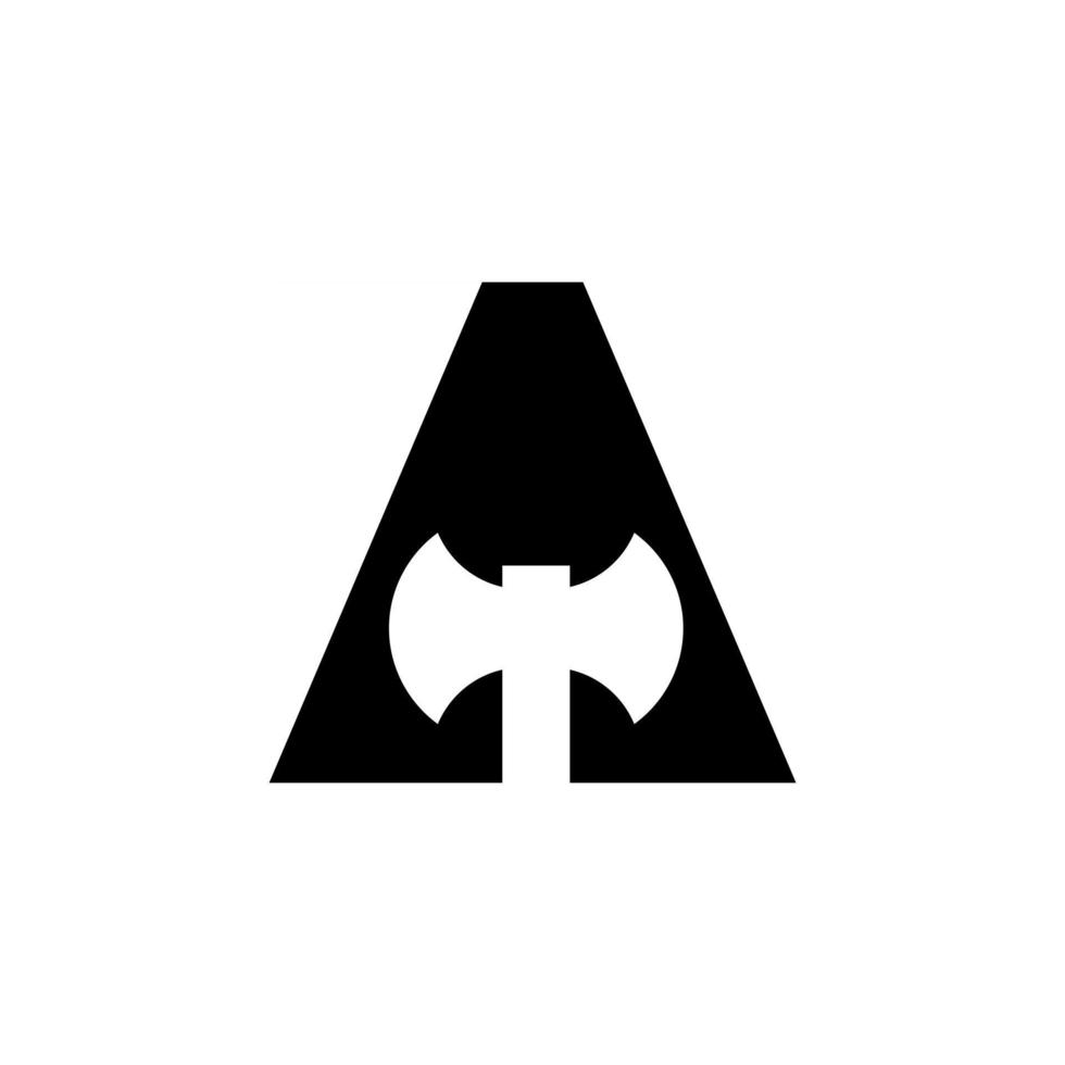capital letter A with ax initial logo concept template vector