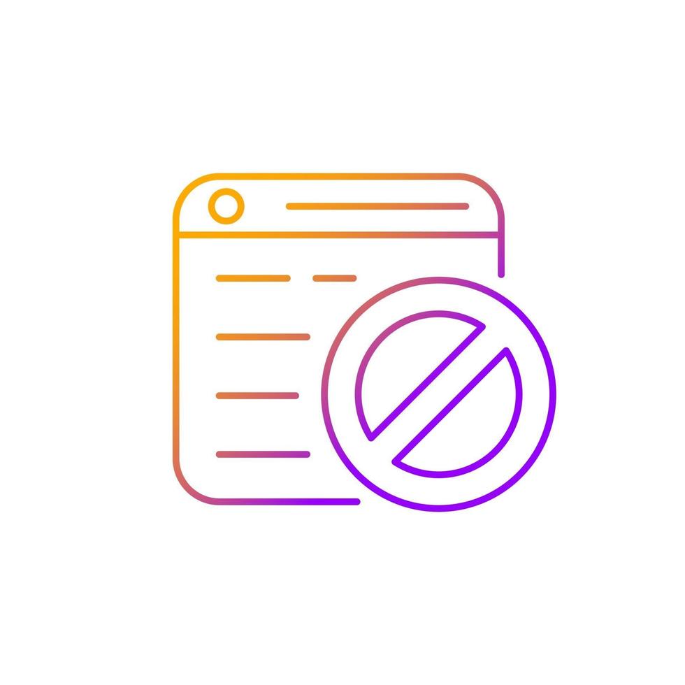 Website blocking gradient linear vector icon