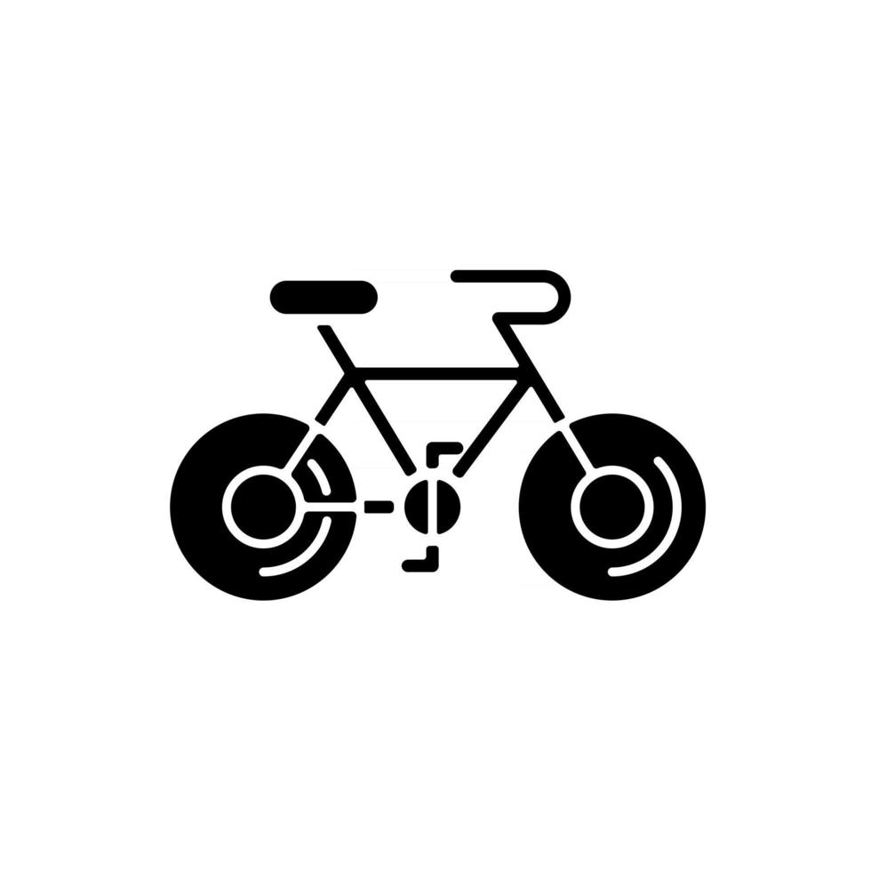 bicicleta icono de glifo negro. vector