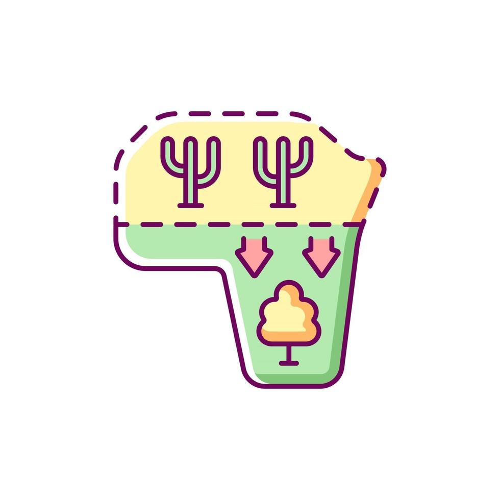 Desert expansion RGB color icon vector