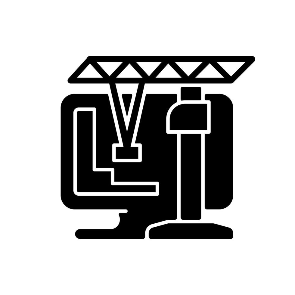 Construction and management simulation game black glyph icon vector