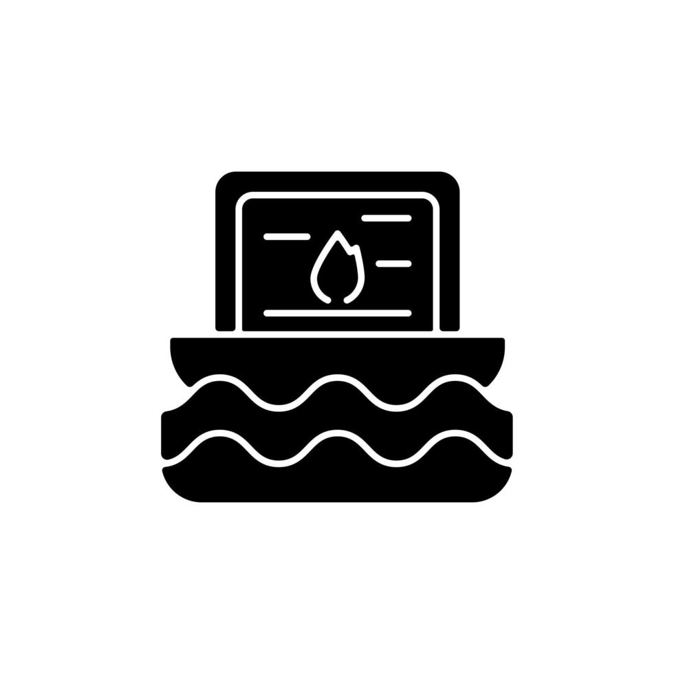 Taiwan water lanterns black glyph icon. vector