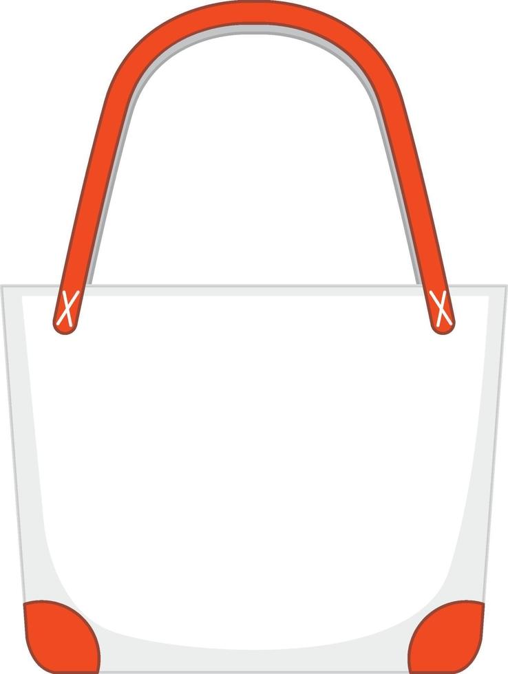Front of basic white handbag isolated vector
