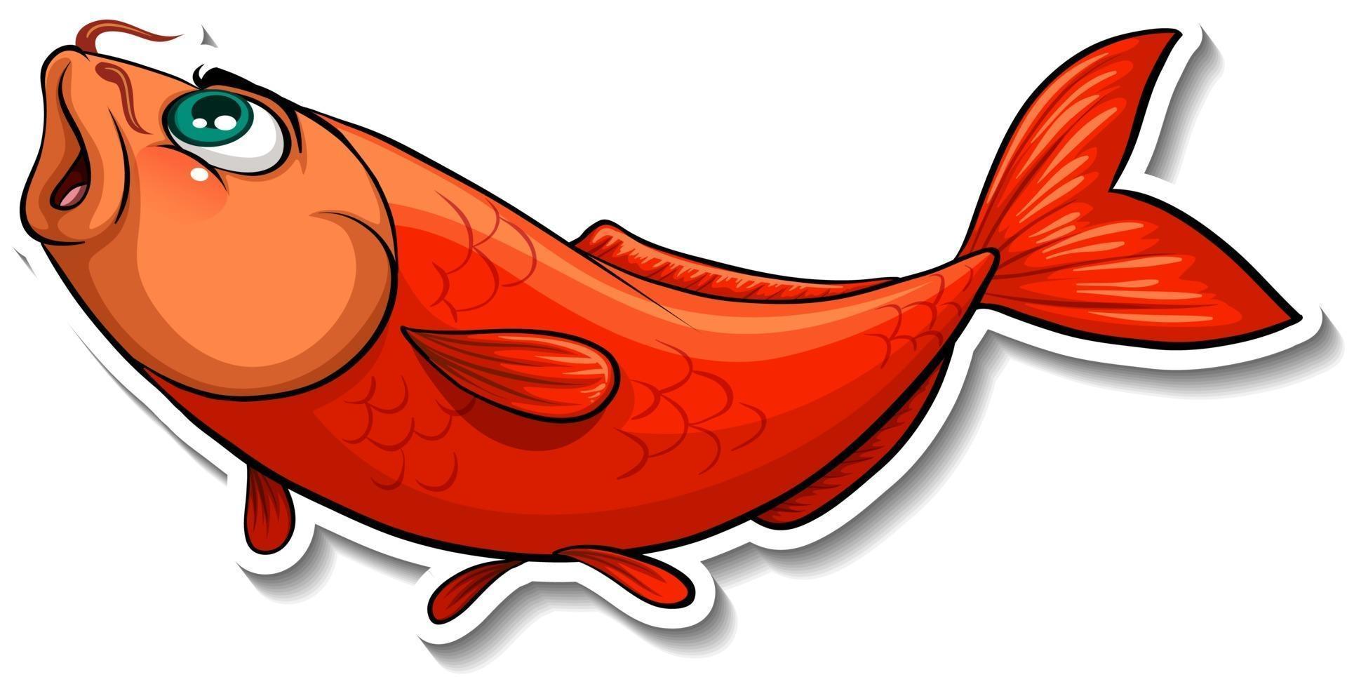 Koi carp fish cartoon sticker vector