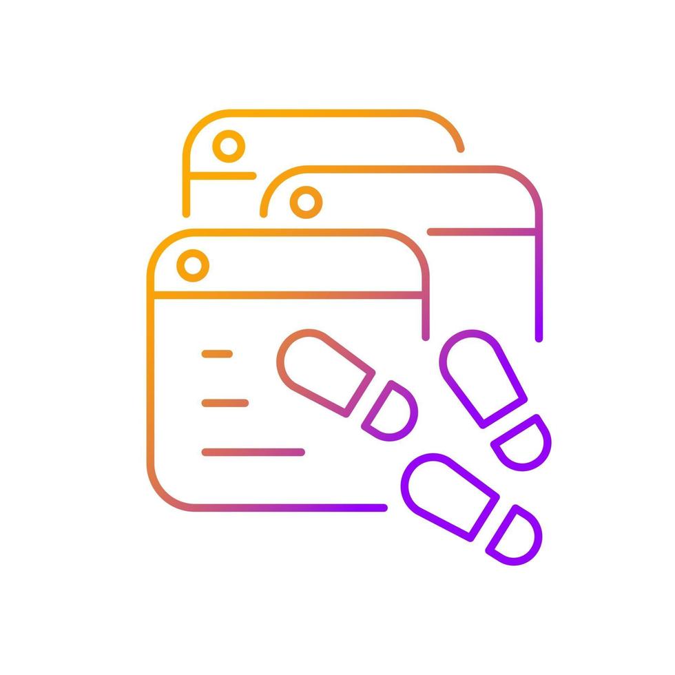 Digital trail gradient linear vector icon