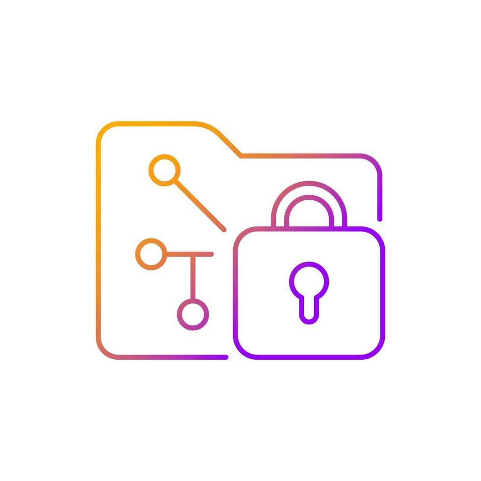 Data encryption gradient linear vector icon