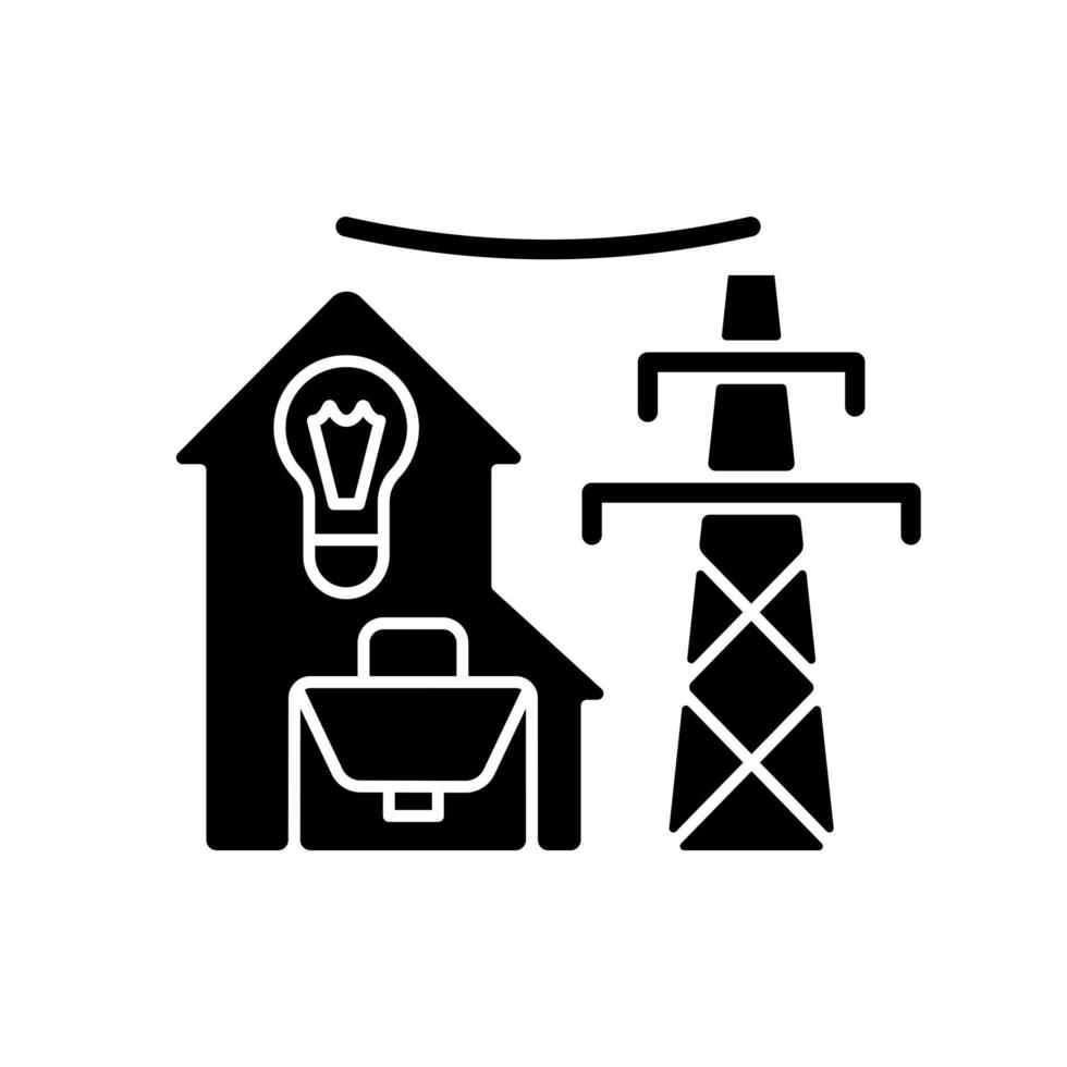 Electric utility black glyph icon vector