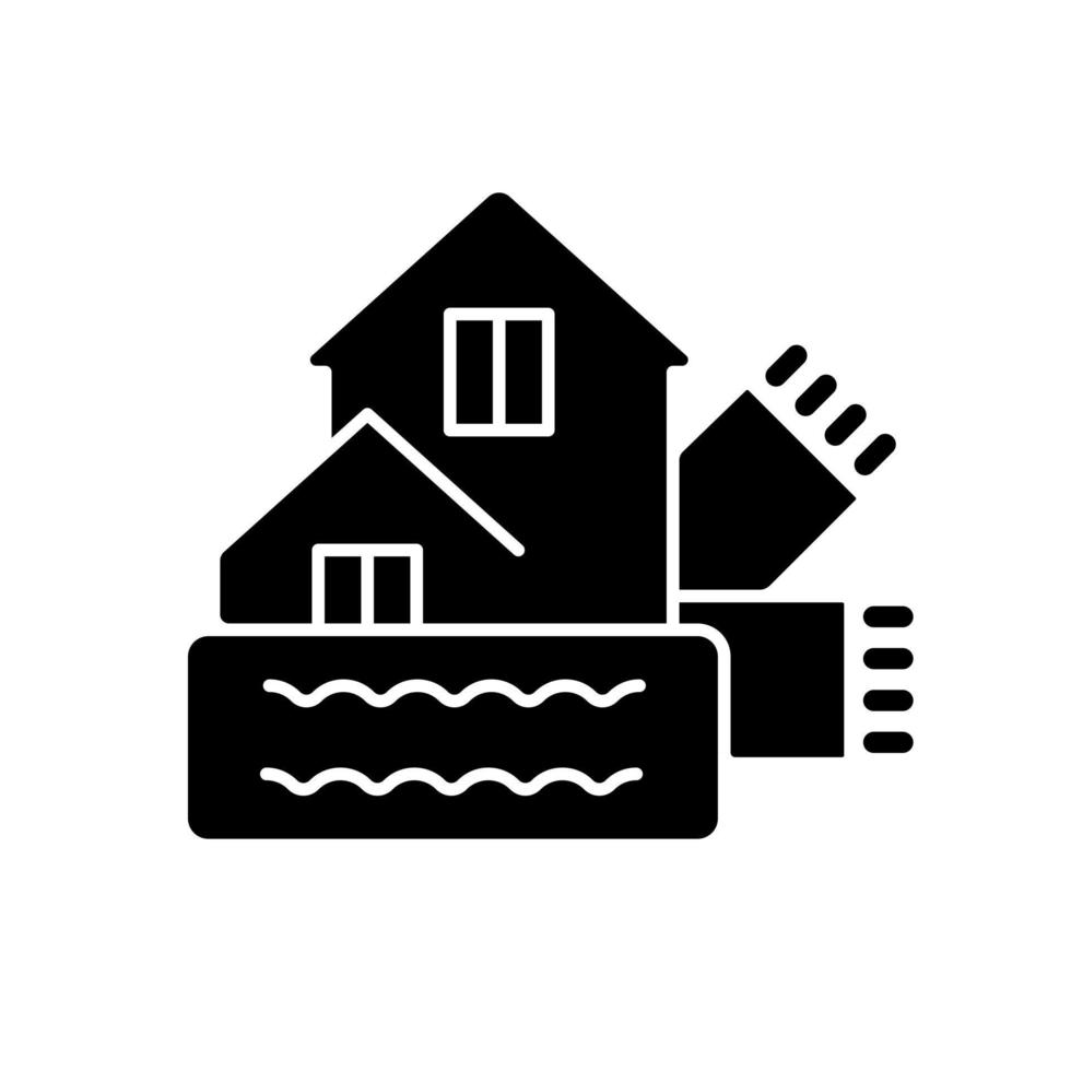 Weatherization black glyph icon vector