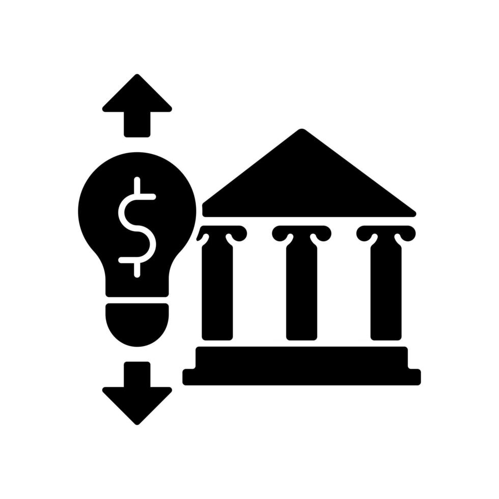 regulación de precios de energía del gobierno icono de glifo negro vector