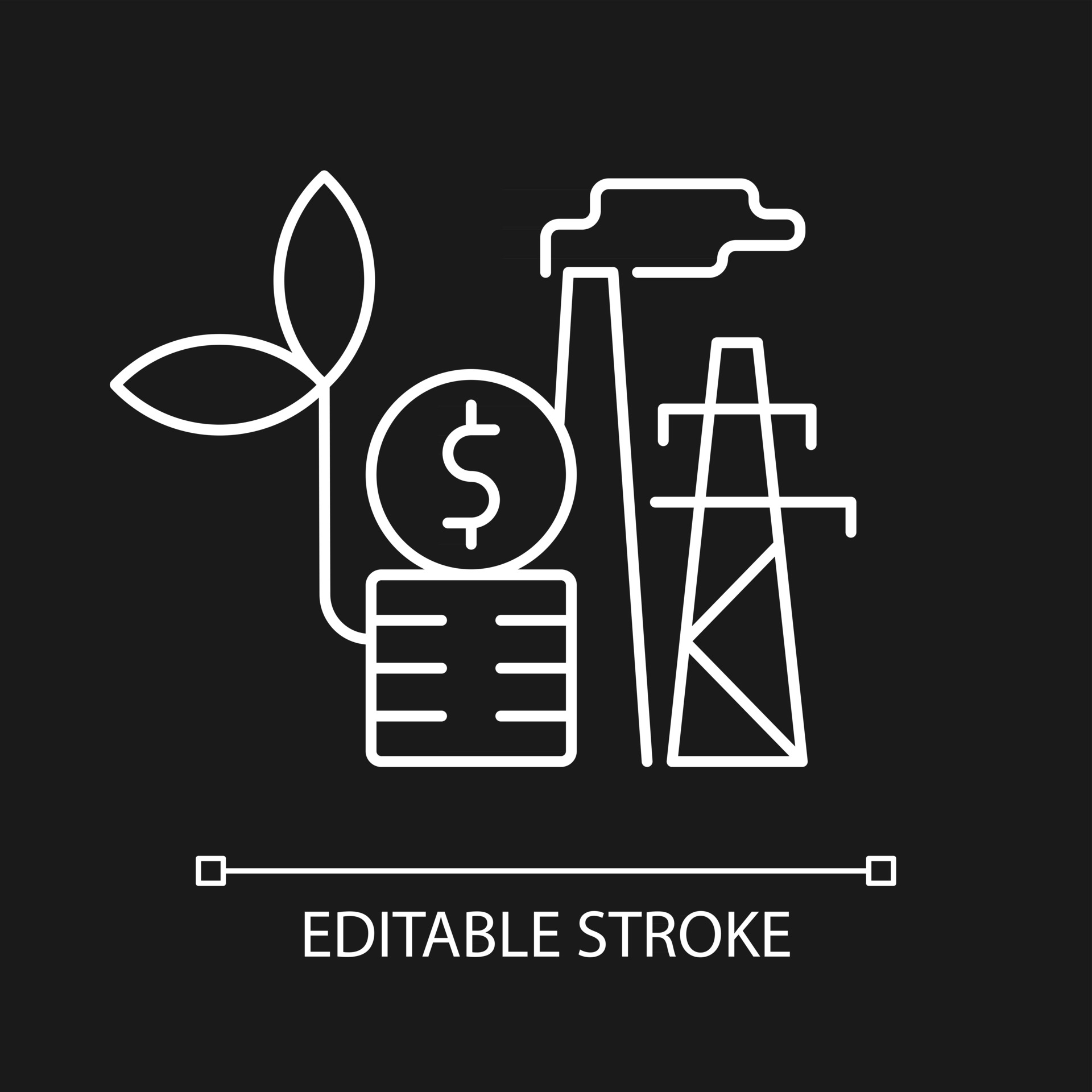 Environmental tax white linear icon for dark theme 2997207 Vector Art