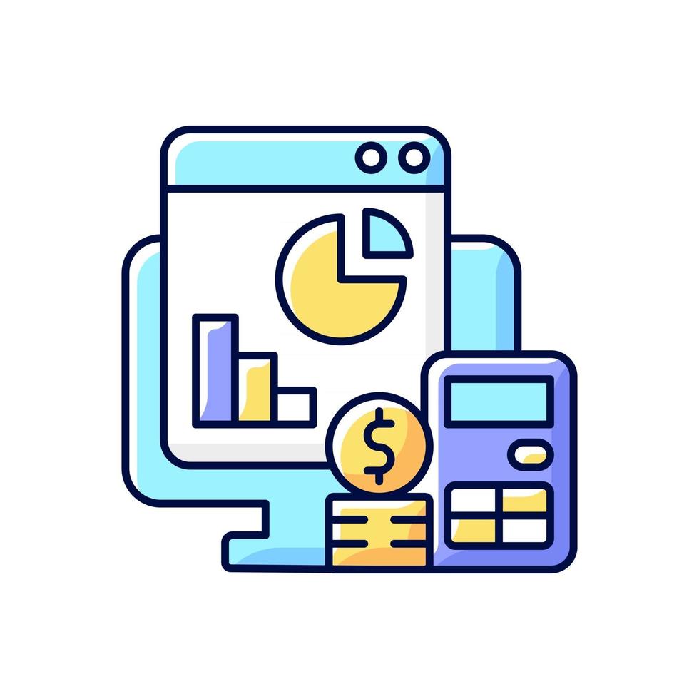 Cost management RGB color icon vector