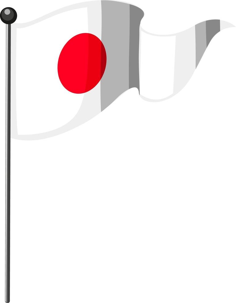 National Flag of Japan with pole vector