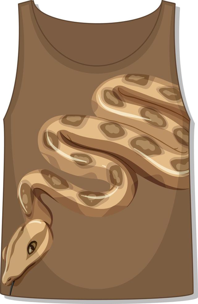 Front of tank top sleeveless with snake pattern vector