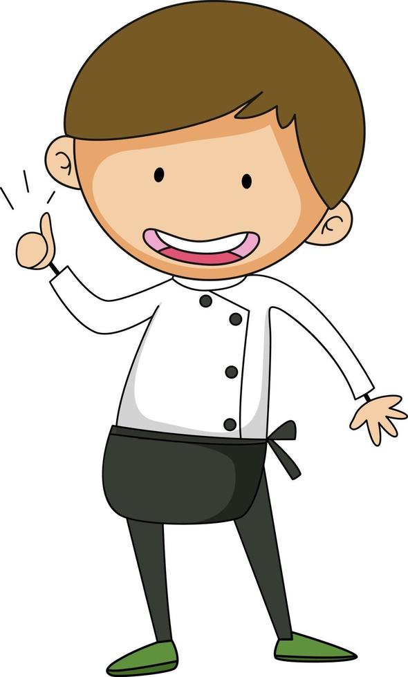 Little chef cartoon character isolated vector