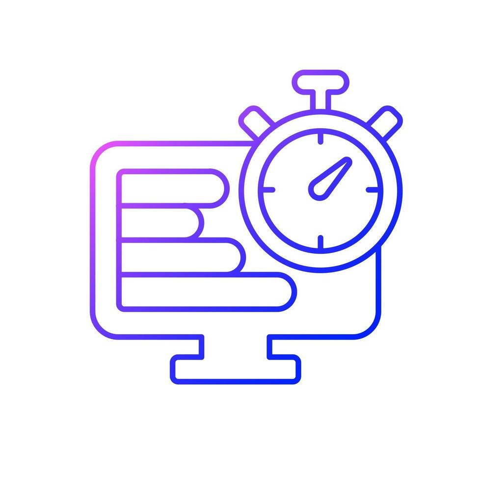 Time tracker gradient linear vector icon