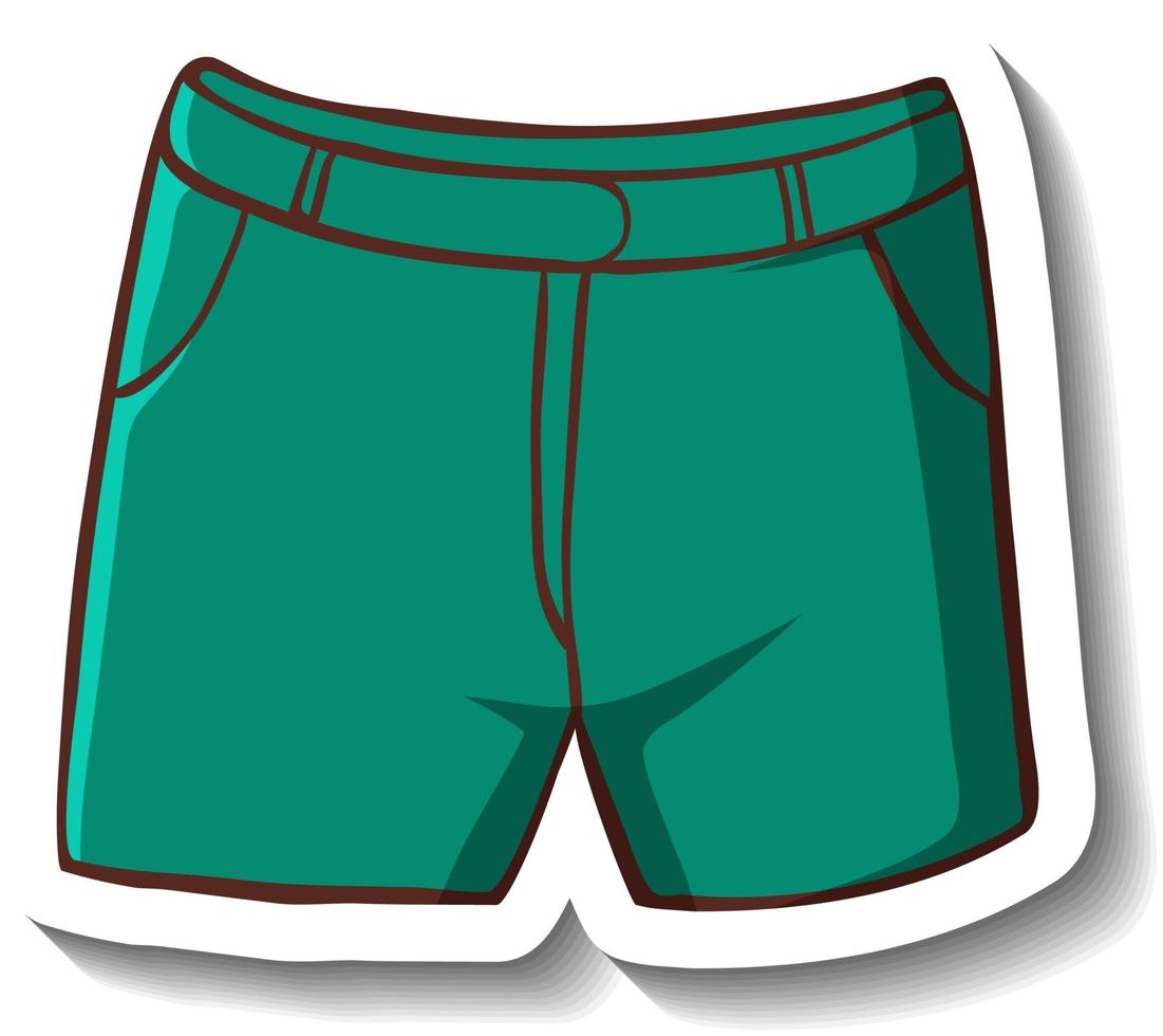 A sticker template with a casual shorts isolated vector