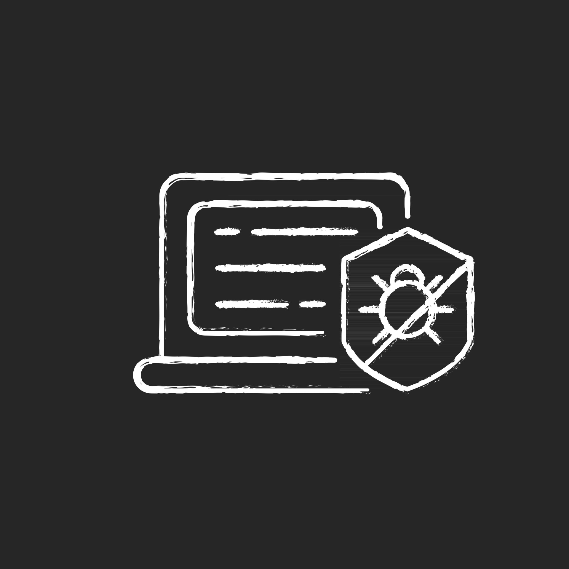 Antivirus software chalk white icon on dark background 2997552 Vector