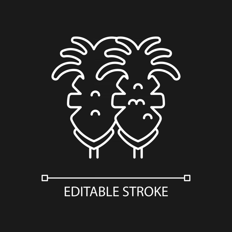 Fried squid white linear icon for dark theme. vector