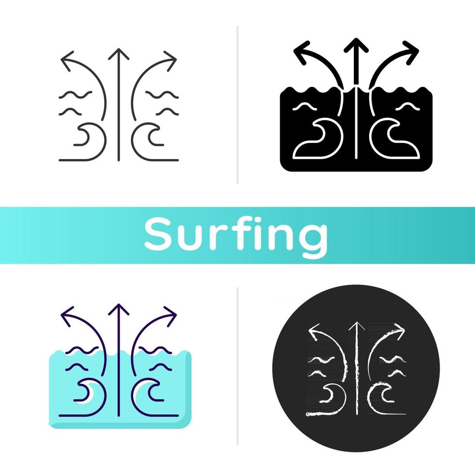 Rip current wave icon vector