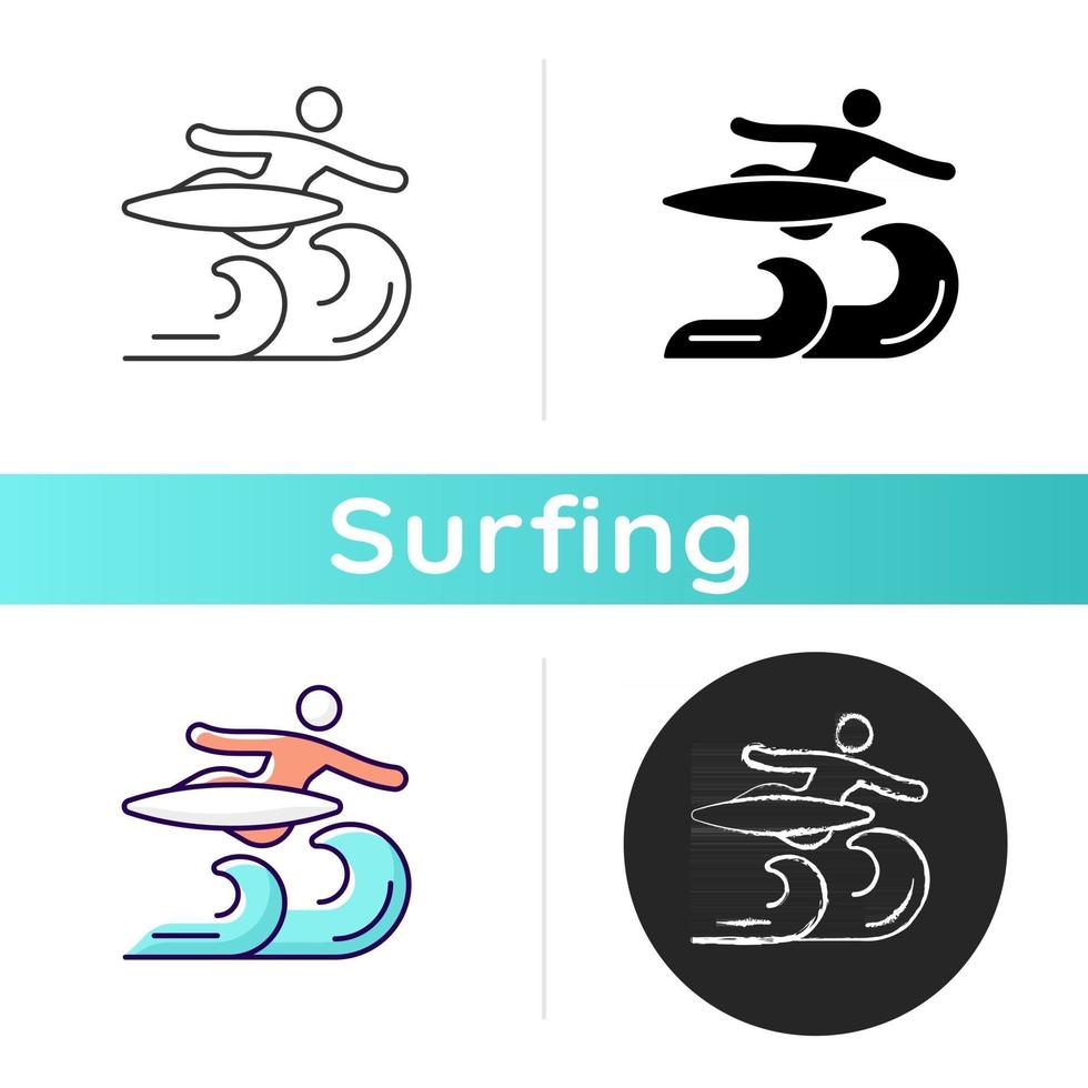 icono de técnica de surf de aire vector