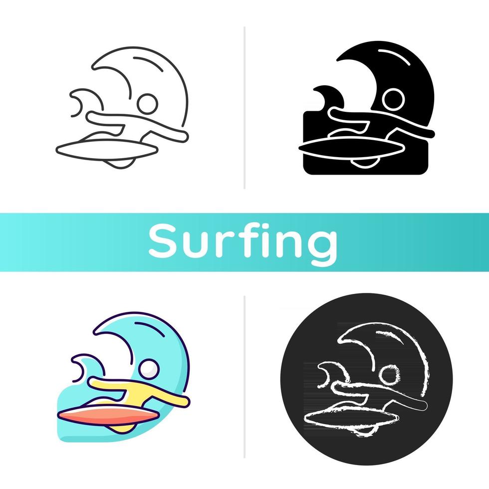 giro inferior de revés en el icono de surf vector