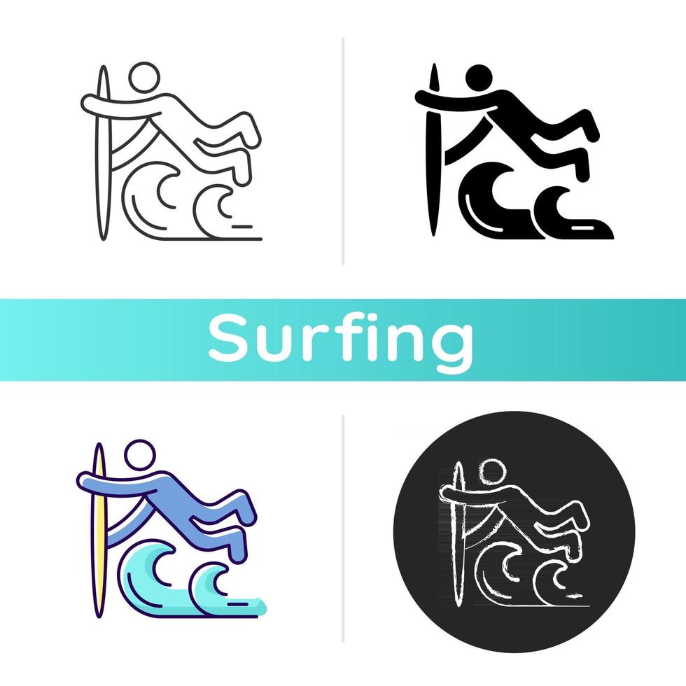 Superman surfing technique icon vector