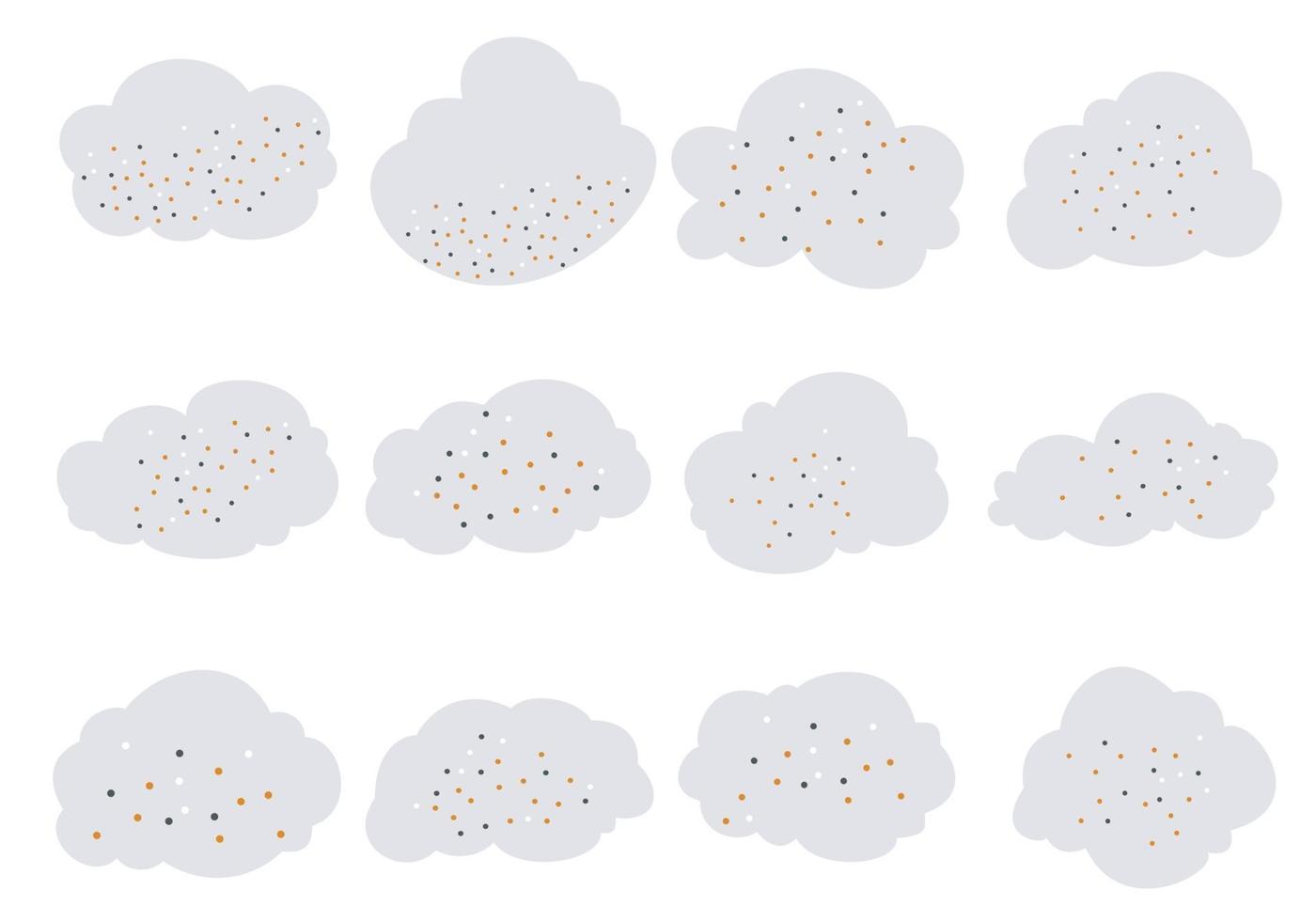 Set of Cute Clouds vector