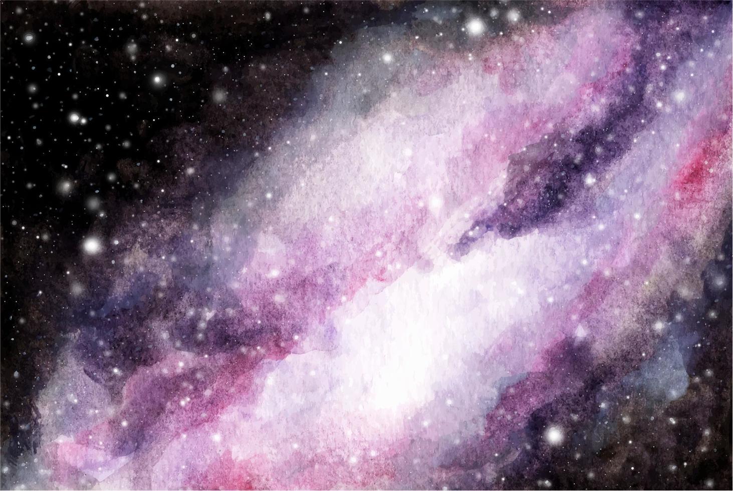 Abstract watercolor galaxy sky background, Cosmic texture with stars. vector