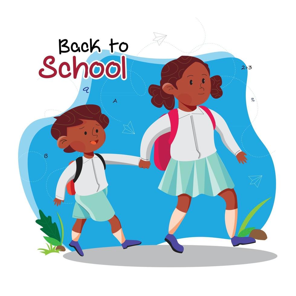 Poster of Back to School with children. vector