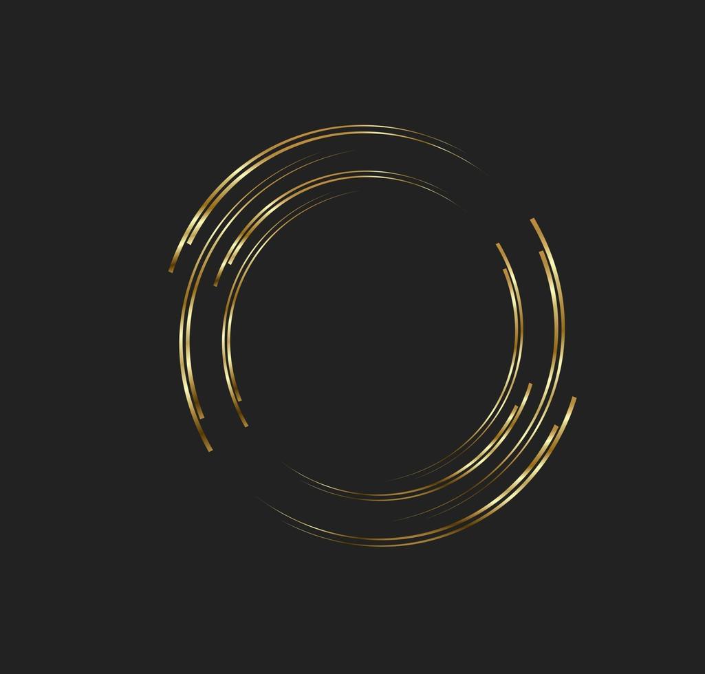 Abstract golden lines in circle form, Design element logo luxury vector