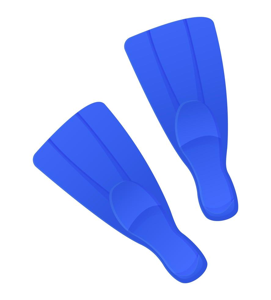 Blue rubber swimming flippers. Extreme summer diving concept vector