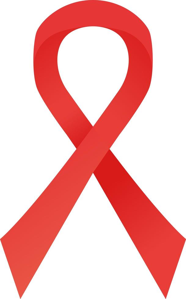 Red awareness ribbon. AIDS, HIV solidarity day concept vector