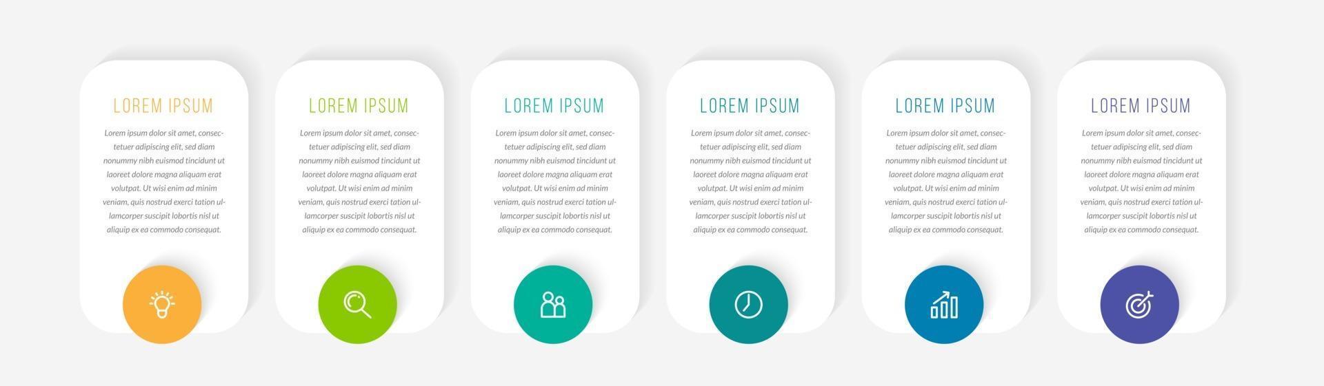 Infographic Design Template With Six Icons vector