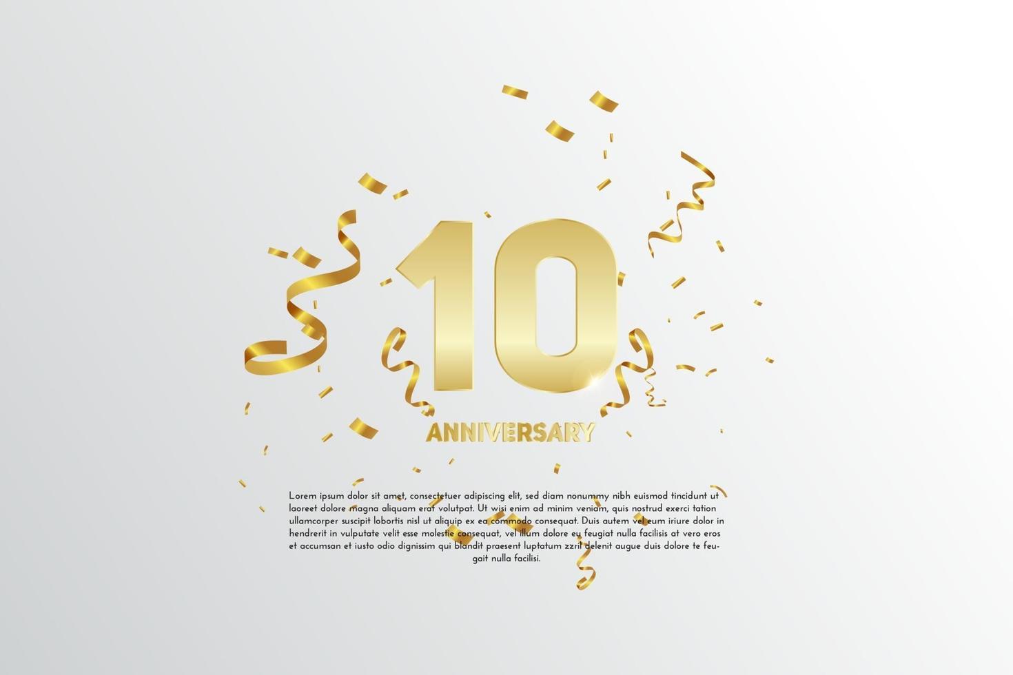 Celebración del aniversario de 10 años. vector