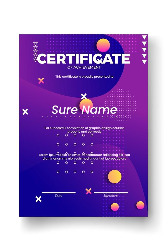 Modern certificate design with Abstract geometric background vector