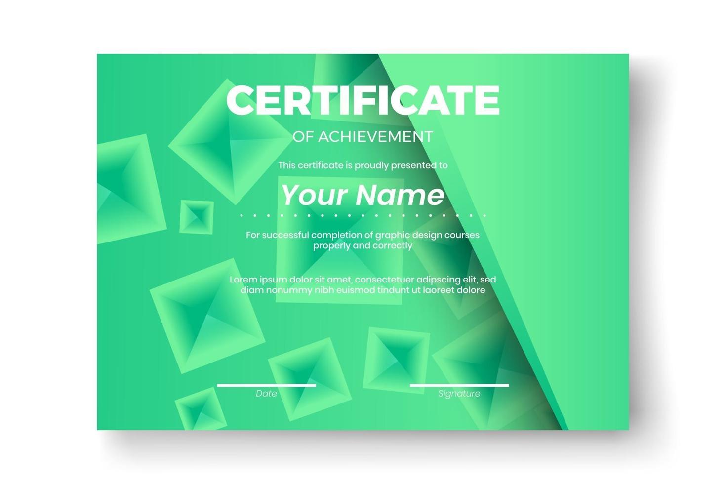 Modern certificate design with Abstract geometric background vector