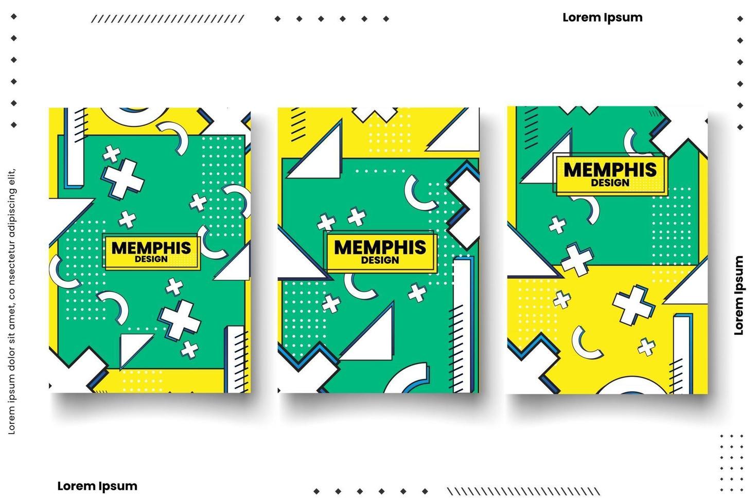 Memphis style Banner Design Set of Colorful templates. vector