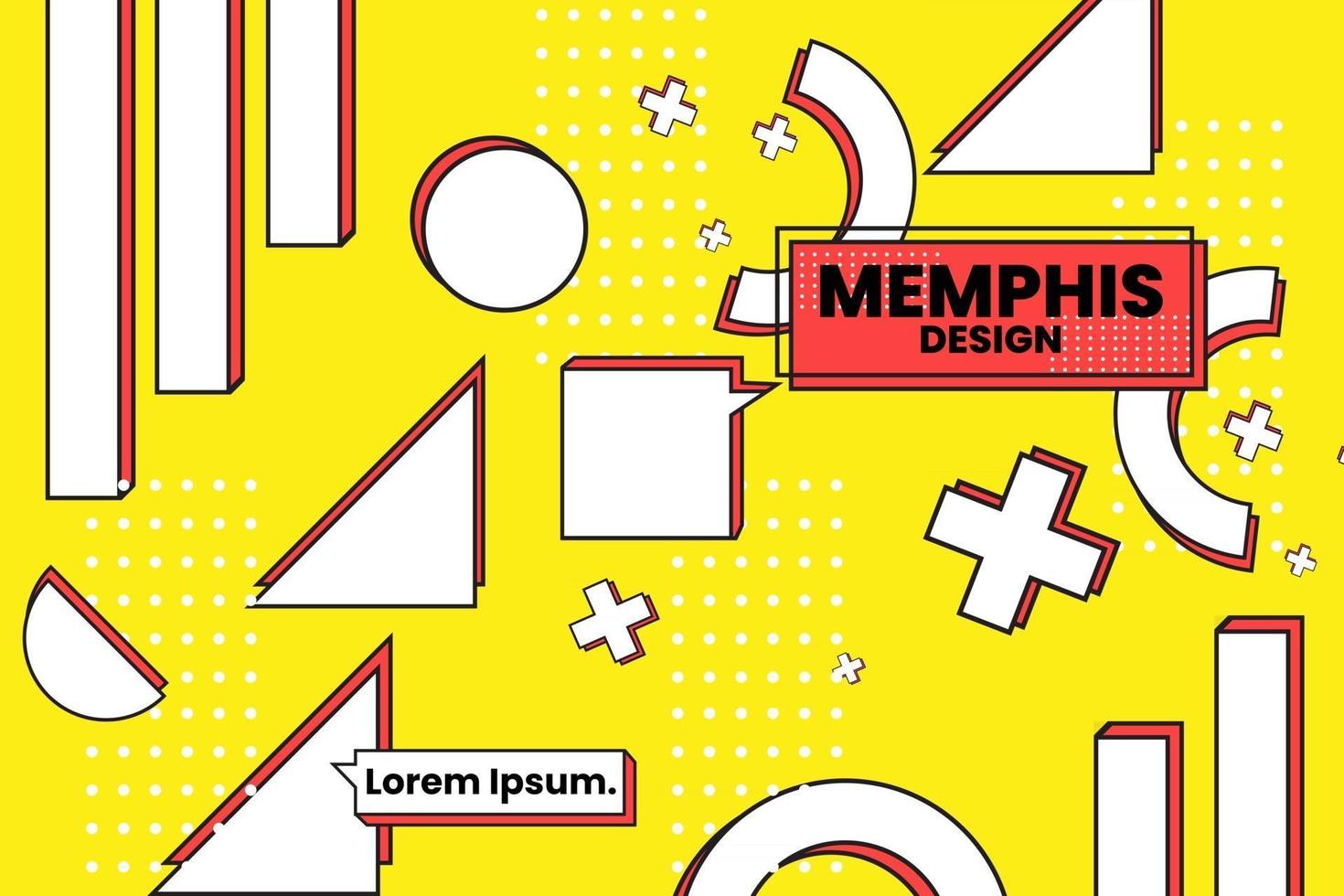 Vector illustration of memphis retro styled geometric shaped